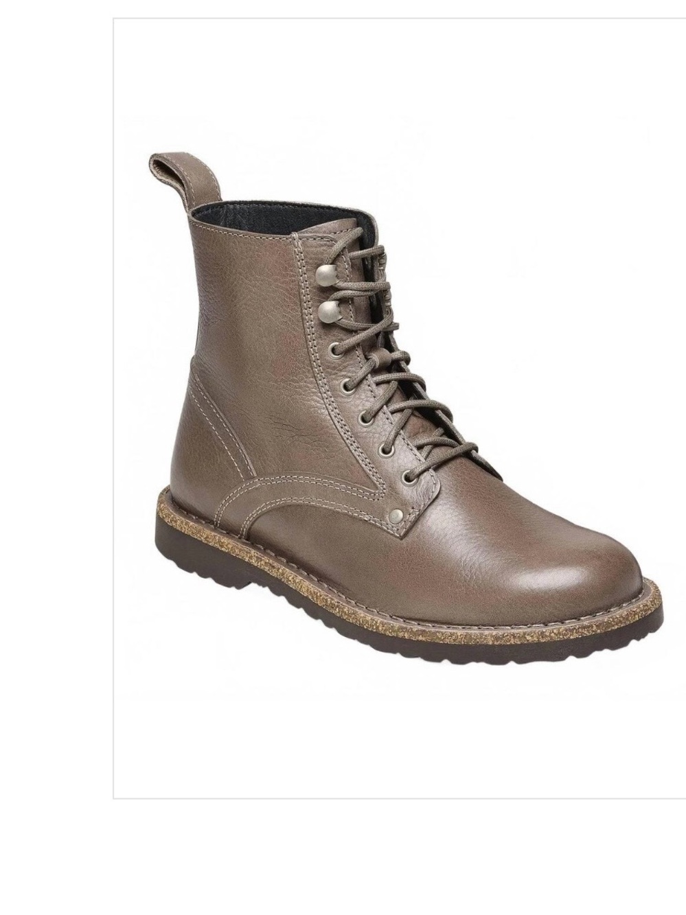 Birkenstock Bryson Taupe Lace-Up Leather Ankle Boot, 38N,Taupe